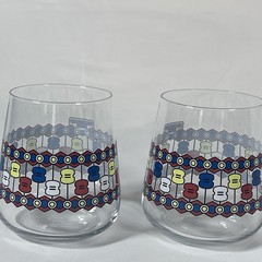 Vintage Geometric Patterned Glass Tumblers