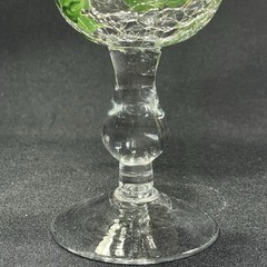4 Cracpkle Glass Hand Painted Wine Water Goblets Home Essentials Flowers ~8” New