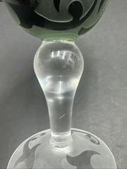Michael Weems Elise Geen Water Goblet Bulbous Stem 8 1/4”- Signed