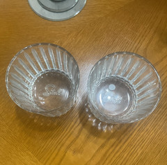 Stoli Set of 2 Clear Ribbed Glass Rocks Glass Tumblers, Two-Piece Set