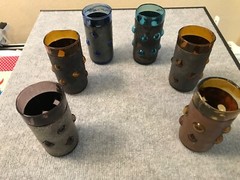 Mid-Century Modern Brutalist Glass Tumblers