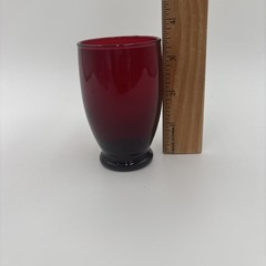 1 Footed Anchor Hocking Royal Ruby Red Glass Tumbler 3.5″ Tall Baltic