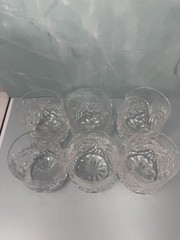 Vintage Bavarian 24% Lead Deep Cut Crystal Scotch Glasses