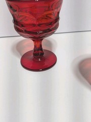 Set Of 2 Fostoria Argus Ruby Red Stemmed HFM Wine Glasses 4 7/8″ Vintage