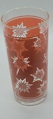 SET OF 3 VINTAGE FEDERAL PINK YELLOW ATOMIC STARBURST GLASSES TUMBLERS MCM