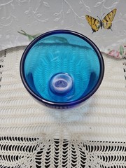Imperial Glass Hoffman House Antique Blue Water Goblet 6 Tall Glass