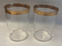Vintage Pair Gold Encrusted Floral Band Glasses By Stetson #STT57