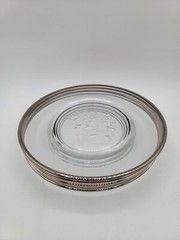 Bridal Belle 7.5″ Crystal Salad Plates Fostoria Platinum Trim Set of 4