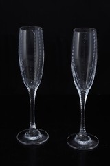 Faberge Atelier Bristol Crystal 10 inch Champagne Flutes With Box