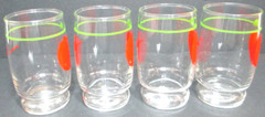 Vintage K-LOR Tomato Juice Glass Tumblers 3 7/8″ Tall SET OF 4 KERR Glass