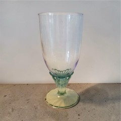 Vintage Bormioli Rocco «BAHIA» 7 3/8″ Iced Tea Glass – Blue With Green Base