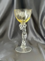 Cambridge Madarin Gold Glass Nude Stem Cocktail Glass Goblet