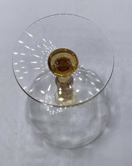 HTF RARE Morgantown Glass For Trader Vic’s Amber Tiki Stem Optic Bowl 5 1/4”