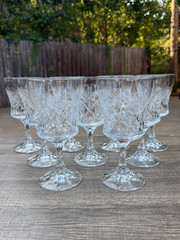 Schott-Zwiesel Retired ‘Claridge’ Cut Crystal Germany Water Goblets-Set of 9