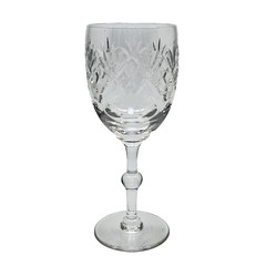 Royal Doulton Crystal Claret Wine Glass Thumbprint Fan Criss Cross Cuts 6-3/4