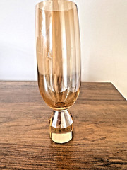 Wine or Champagne Glass-Iridescent Gold-Ava Collection by Tempa-Faceted Base