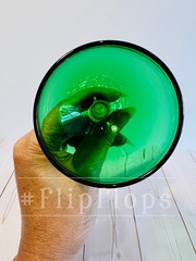 MCM Anchor Hocking Bubble Foot Green LIQUOR COCKTAIL Boopie Glass EUC (4-inches)