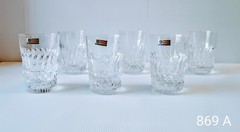 Set 6 Bohemian Handmade Crystal Czech Republic Barware Glasses 4.1 Fl Oz (12.4)