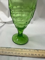 VTG Colonial Block Green Water Goblet