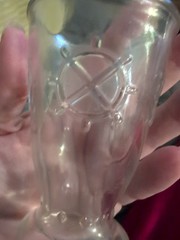 1950s Sau-Sea Foods Shrimp Cocktail Glass w/ Nautical Boat Wheel Design MCM