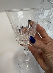 Set of 2 Vintage Crystal Villeneuve Wine Goblets Cristal D’Arques-Durand