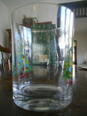 Christmas Tree Double Old Fashioned Rocks (s) Glass 16 oz Carlton 1985 Red Green