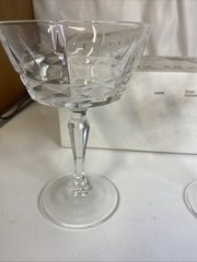 W.M.Dalton Cherbourg Crystal Champagne/Sherbet Glasses Unit 3 – Set of 2 – New