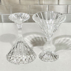 2 Mikasa Park Lane Martini Cocktail Margarita Crystal Glass Retired Barware