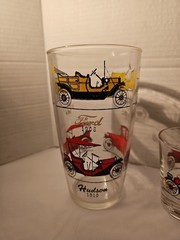 Set Of 4 Hazel Atlas Classic Cars Drinking Glasses Vintage 1950’s Tumbler Read