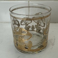 Culver Ltd 22k Gold Mushroom Lowball Drinking Glass (1) Vtg Mid Century MCM Vtg