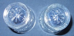 2 Vintage Anchor Hocking Clear Glass Prescut Pattern 4 Ounce Juice Glasses