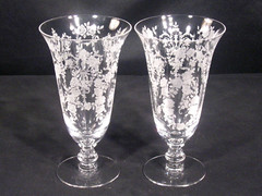 Tiffin Franciscan Cherokee Rose Stem 17403 Iced Tea Glasses Set of 2