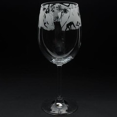 Wine Glass Decorated Monkey Sandblast Animal Stemmed Drinking Gift Boxed Animo