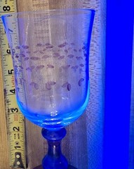 6 Stephen Smyers Neodymium Studio Art Glass Goblets Glasses Amethyst Alexandrite