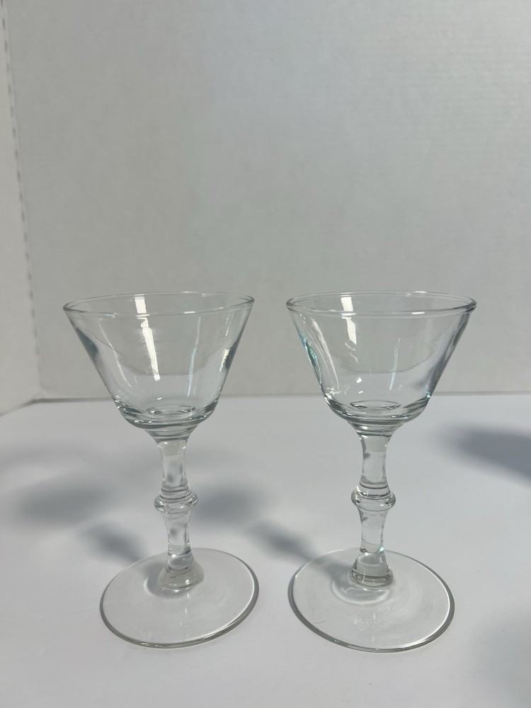 LIBBEY GLASS Vintage 4 oz Bell Bowl Cordial Liquor STEMS Crystal 5 1/4” H