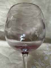 SET OF 2 WATERFORD Marquis CRYSTAL POLKA DOT PINK & BLUE BALLOON WINE GLASSES