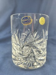 New Bohemia Lead Crystal Pinwheel Double Old Fashioned Glass
