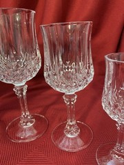 Cristal d’Arques Longchamp Set of 5 Champagne Water Wine Sherry & Cordial Qty Av