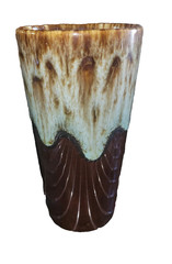 Mid Century Foam Drip Glazed Pottery Tumbler USA