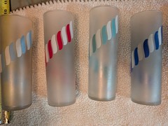 Vintage MCM Libbey Candy Stripe Collins Glasses Set of 4