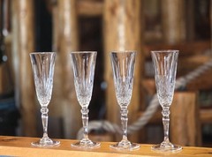 Capri Italian Crystal Champayne Flutes Set of 4 Wedding 8 3/4 in tall