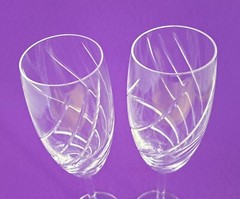 SET of 5 CRISTAL D’ARQUES-DURAND JUNON CLEAR CHAMPAGNE FLUTES GLASS 8 3/4” MINT