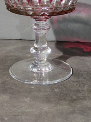 Set of 4 Val St. Lambert «Esneux Rose» Cut to Clear Crystal Champagnes/Sherbets