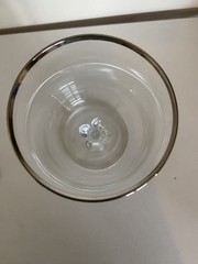 2 Maywood/ Desire Platinum trim Lenox crystal wine glasses 7”