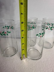 WINTER HOLLY Tumblers Drinking Glasses 16oz Set of 2