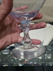 (1) Low Sherbet Glass champagne Tiffin Crystal stem 17574 (non-optic) Azure Blue