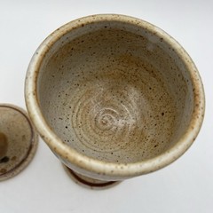 Set (2) Art Studio Pottery Wine Goblets Chalice Style Sand Earthenware Boho