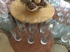 «Doro» by Pasabahce 2 Sets of Horizontal Rings Glassware 6″ & 4″