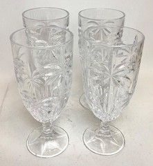 Lot of 4 GODINGER Shannon Crystal Palm Tree South Beach Iced Tea Goblets