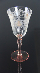 VINTAGE MORGANTOWN STUNNING RARELY FOUND QUEEN LOUISE WATER GOBLET – GLOWS!
